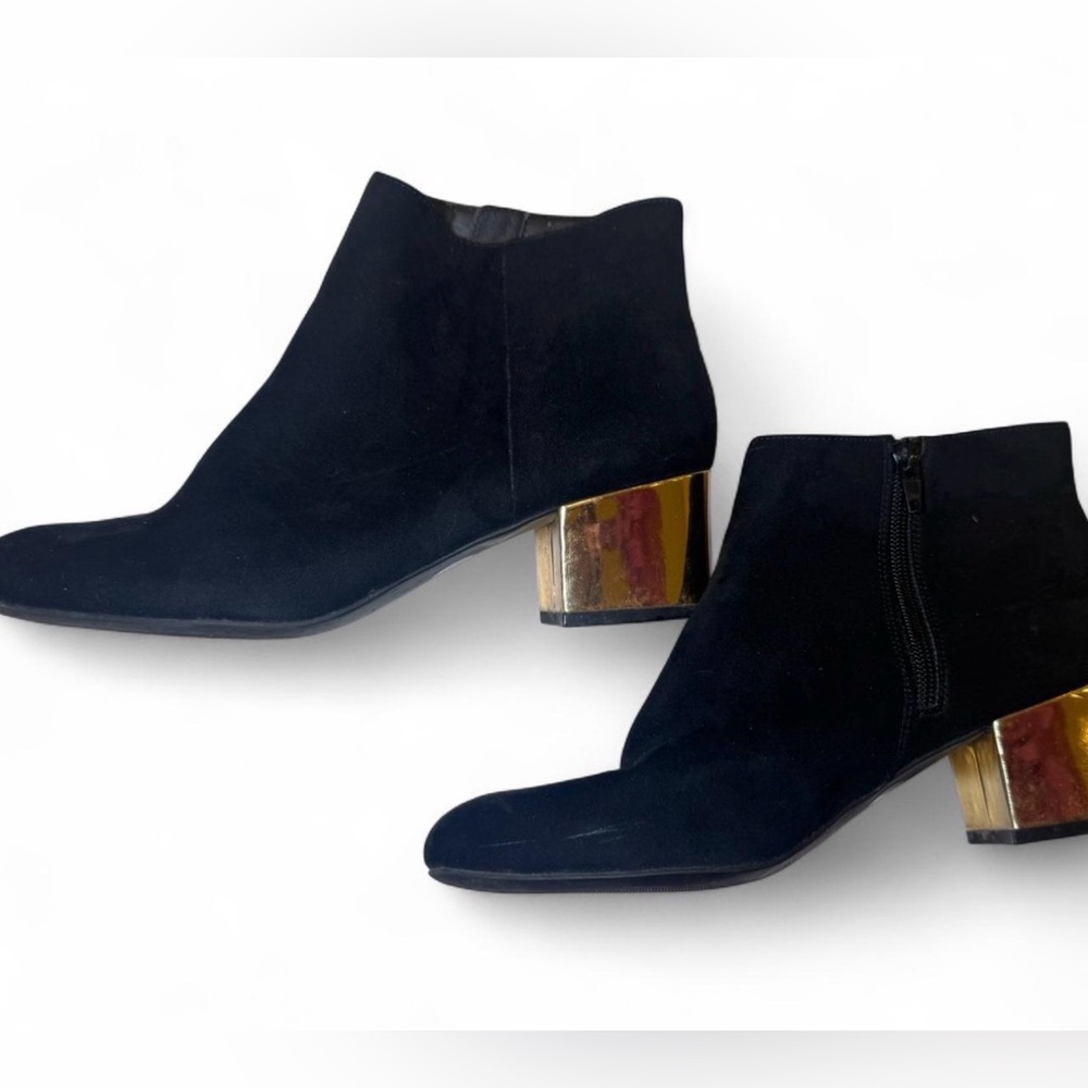 Arizona Jean Company Black Ankle Boots with Gold Heel